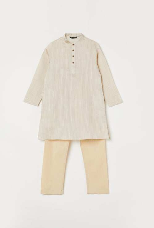 MELANGE Boys Striped Kurta with Elasticated Waist Pyjamas