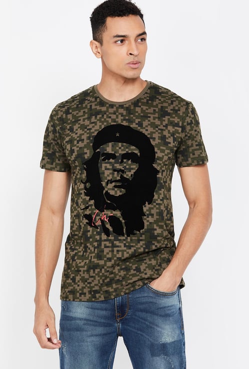 FREE AUTHORITY Men Printed Short Sleeves Slim Fit T-shirt