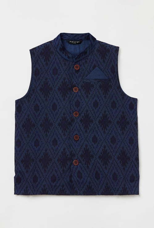 MELANGE Boys Dyed Waistcoat with Pocket Square