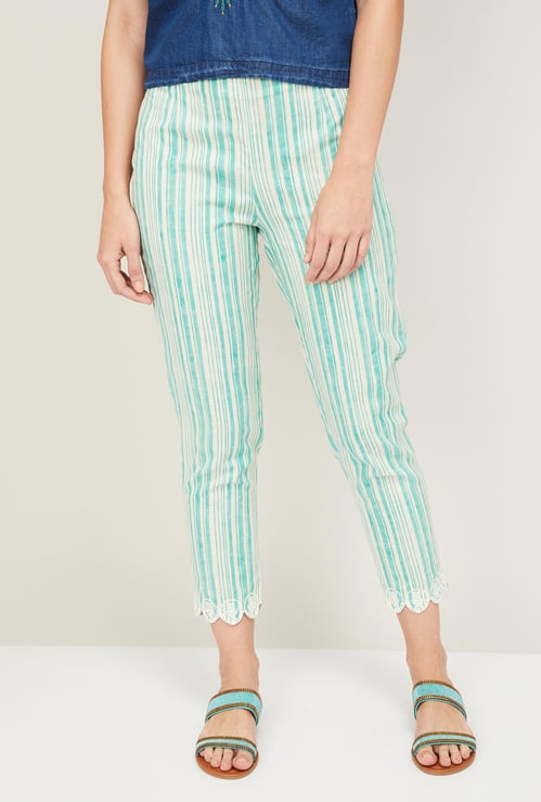 W Women Striped Straight Pants