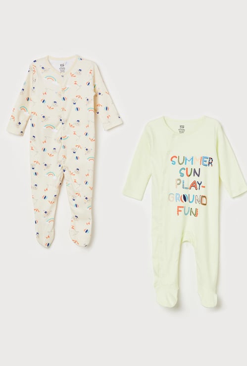 FS MINI KLUB Boys Printed Full Sleeves Sleepsuit