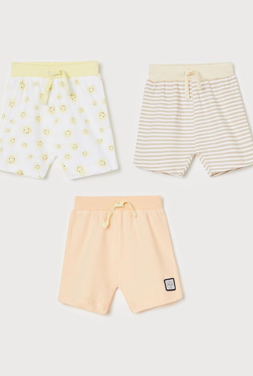 FS MINI KLUB Boys Printed Elasticated Shorts - Set of 3 Pcs