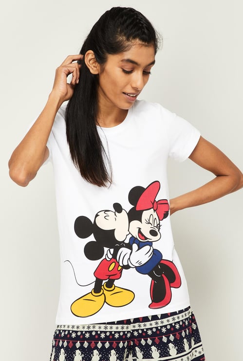GINGER Women Printed Round Neck Lounge T-shirt