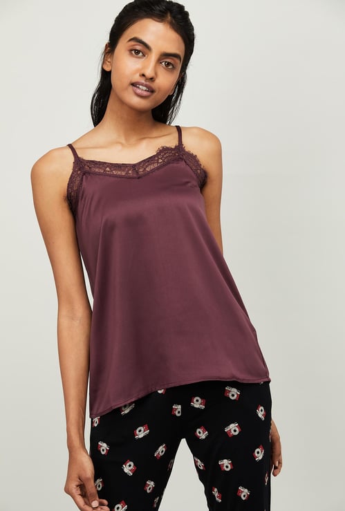 GINGER Women Solid Sleeveless Camisole Top