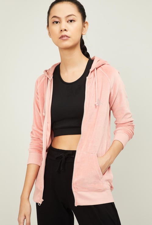KAPPA Women Solid Zip-Front Hoodie