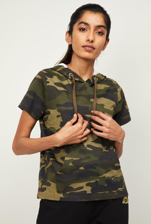 KAPPA Women Printed Hooded Sweatshirt