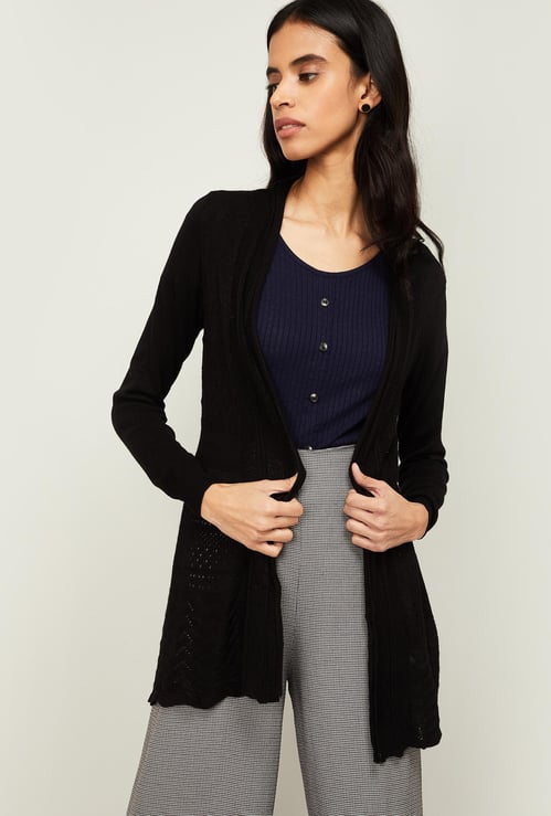 CODE Women Patterned Knit Shrug