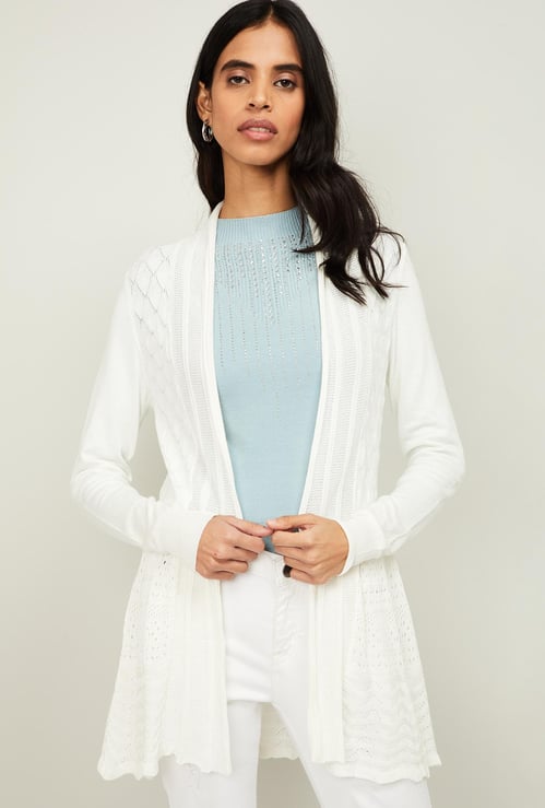 CODE Women Patterned Knit Shrug