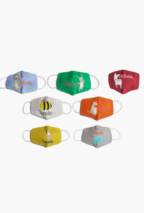 FS MINI KLUB Kids Printed Reusable Face Mask - Pack of 7