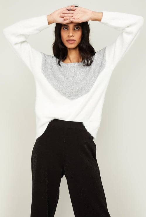 BOSSINI Women Colourblock Round-Neck Sweater