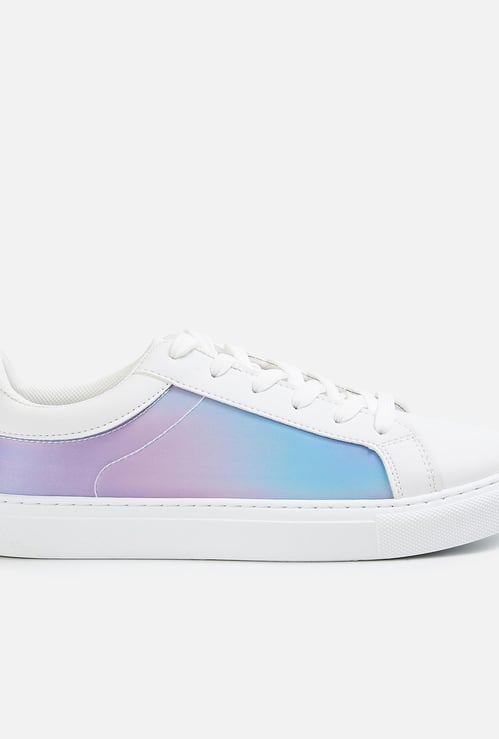 GINGER Women Panelled Lace-Up Casual Sneakers