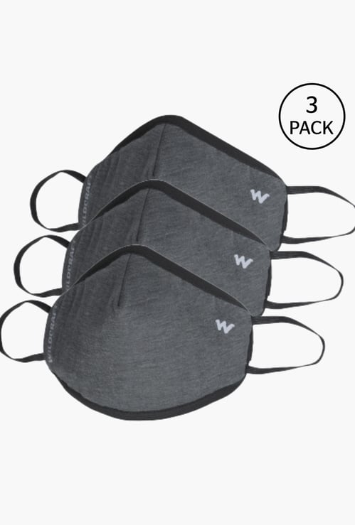 WILDCRAFT Unisex Textured Reusable Face Masks - Pack of 3