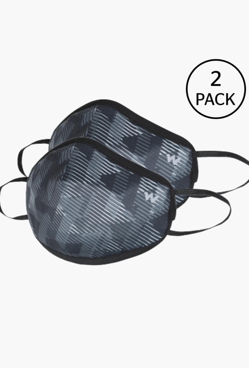 WILDCRAFT Unisex Printed Reusable Face Masks - Pack of 2