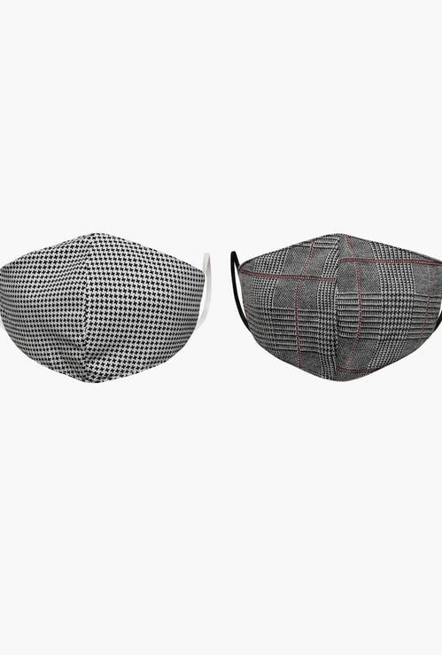 FAME FOREVER KIDS Boys Checked Reusable Face Mask - Pack of 2