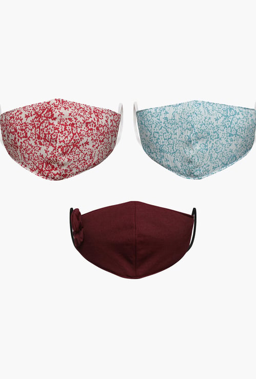 FAME FOREVER YOUNG Girls Printed Reusable Face Mask - Pack of 3