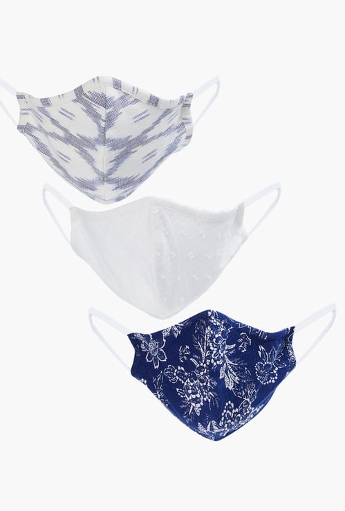 MELANGE Women Printed Outdoor Face Mask - Set of 3