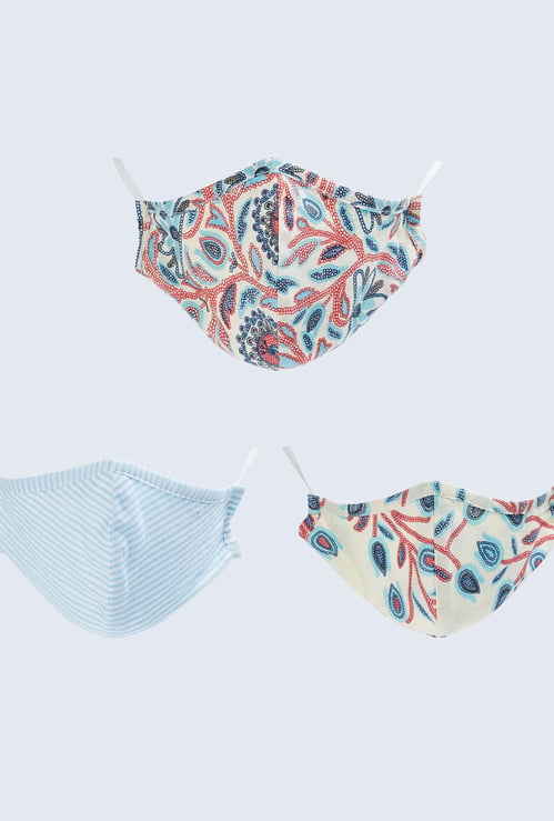 MELANGE Printed 3-Layer Outdoor Face Mask - Set of 3