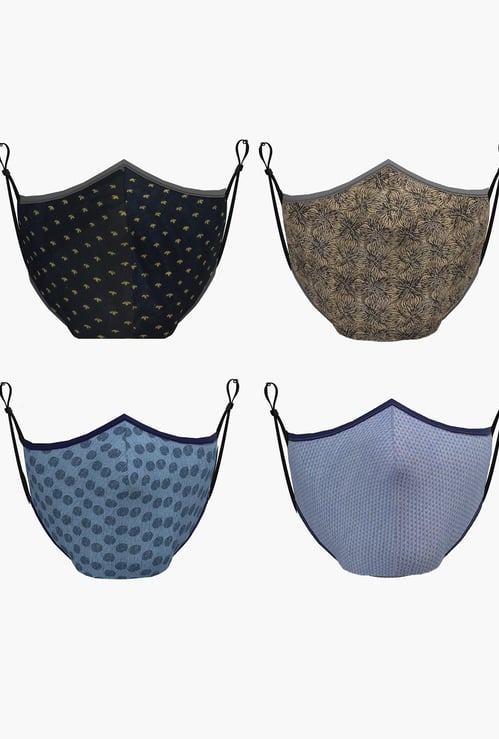 ALLEN SOLLY Women Printed Reusable Face Mask- Pack of 4