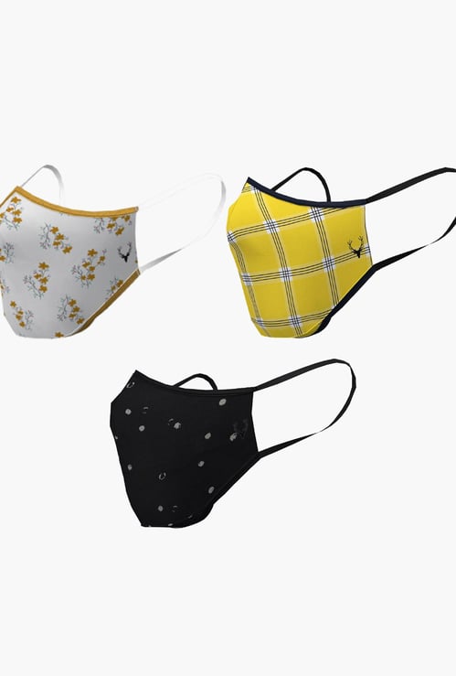 ALLEN SOLLY Women Printed Reusable Face Mask- Pack of 3