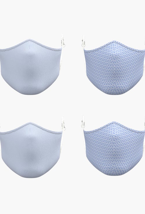 VAN HEUSEN Textured Reusable Anti-Pollution Face Masks - Pack of 4