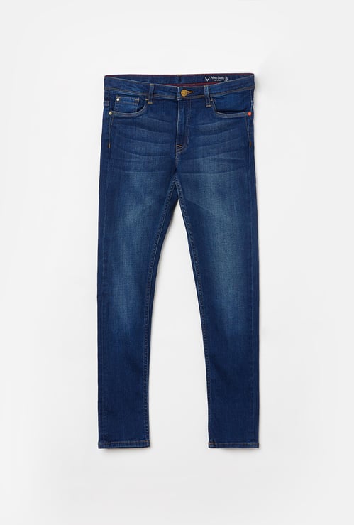 ALLEN SOLLY Boys Stonewashed Slim Fit Jeans