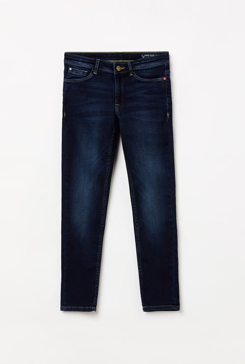 ALLEN SOLLY Boys Dark Washed Slim Fit Jeans