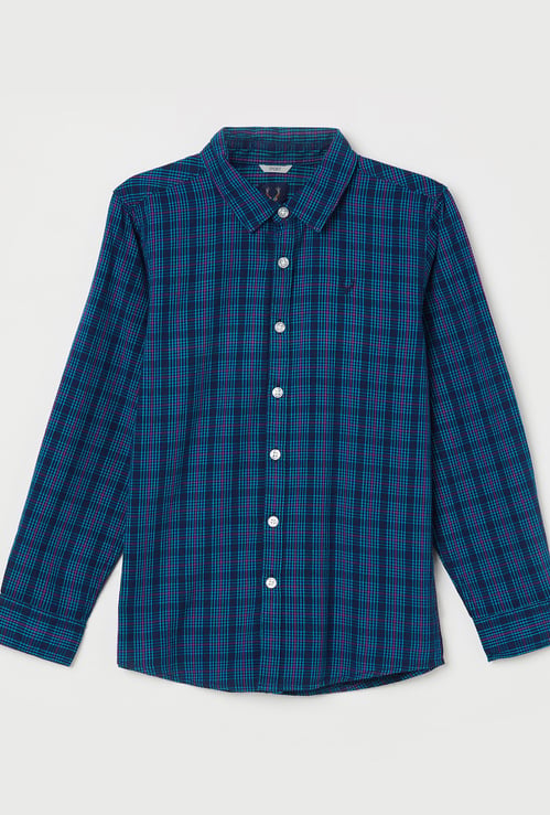 ALLEN SOLLY Boys Checked Full Sleeves Casual Shirt