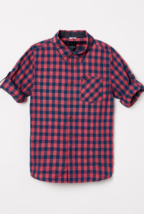 ALLEN SOLLY Boys Checked Full Sleeves Casual Shirt