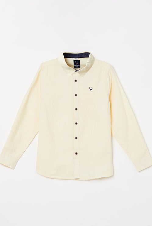 ALLEN SOLLY Boys Solid Regular Fit Casual Shirt