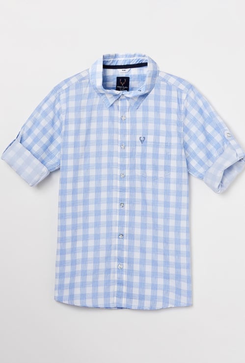 ALLEN SOLLY Boys Checked Full Sleeves Casual Shirt