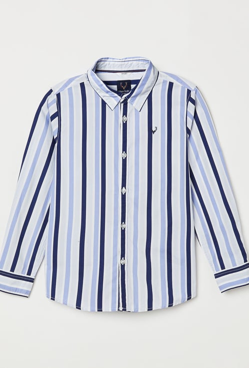 ALLEN SOLLY Boys Striped Full Sleeves Casual Shirt