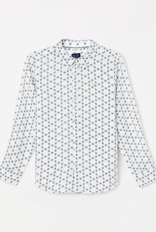 ALLEN SOLLY Boys Printed Full Sleeves Casual Shirt
