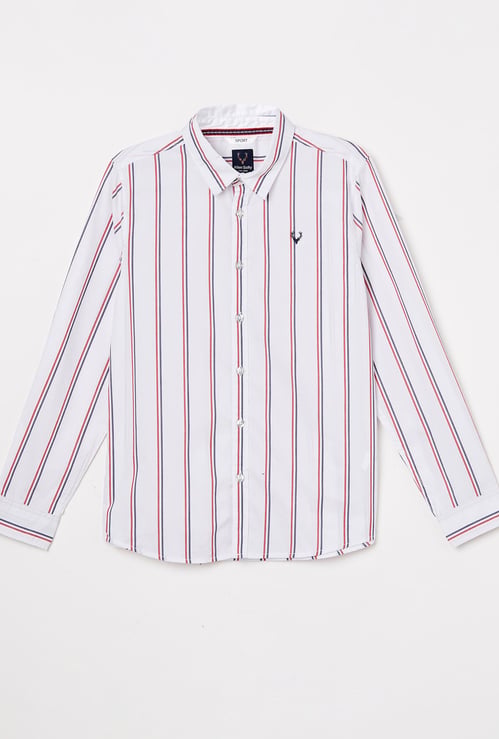 ALLEN SOLLY Boys Striped Full Sleeves Casual Shirt