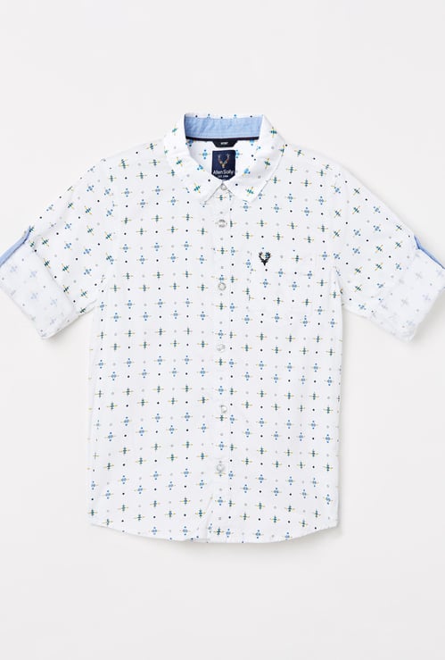 ALLEN SOLLY Boys Printed Full Sleeves Casual Shirt