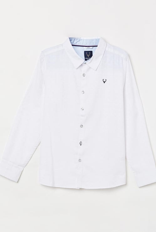ALLEN SOLLY Boys Solid Regular Fit Casual Shirt