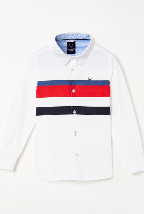 ALLEN SOLLY Boys Striped Full-Sleeves Shirt
