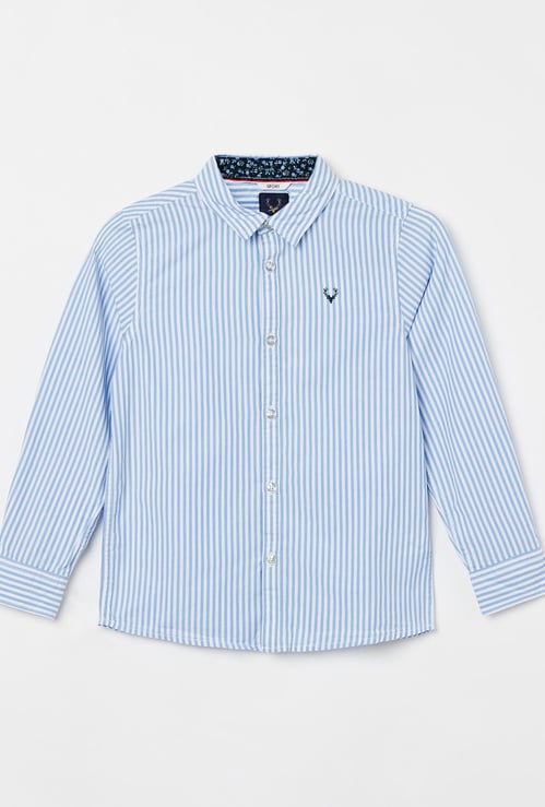 ALLEN SOLLY Boys Striped Regular Fit Casual Shirt