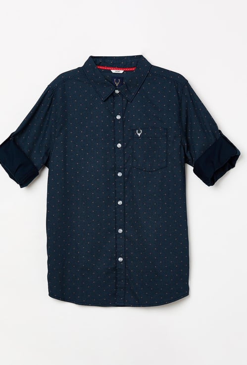 ALLEN SOLLY Boys Printed Full Sleeves Casual Shirt