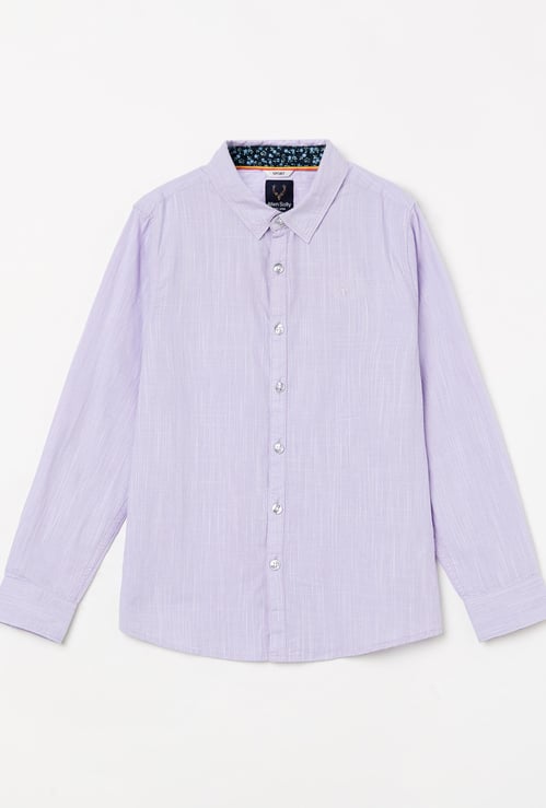 ALLEN SOLLY Boys Textured Full-Sleeves Shirt