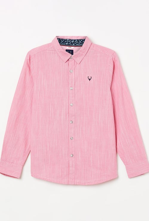 ALLEN SOLLY Boys Textured Full Sleeves Casual Shirt