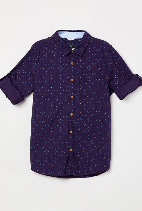 ALLEN SOLLY Boys Printed Full Sleeves Casual Shirt