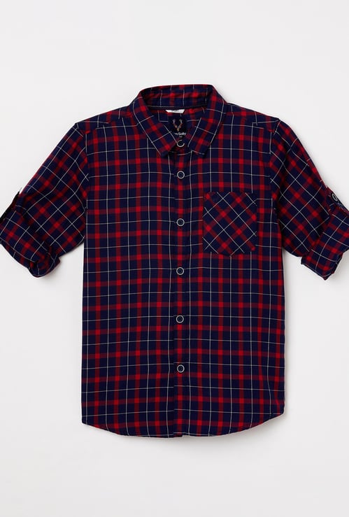 ALLEN SOLLY Boys Checked Full Sleeves Casual Shirt