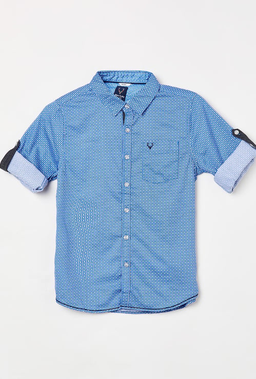ALLEN SOLLY Boys Printed Full Sleeves Casual Shirt