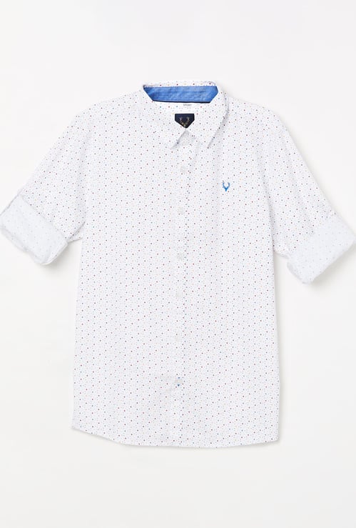 ALLEN SOLLY Boys Printed Full Sleeves Casual Shirt
