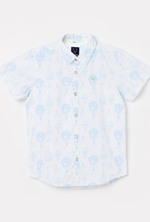 ALLEN SOLLY Boys Printed Sport Fit Casual Shirt