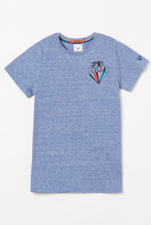 ALLEN SOLLY Boys Printed Crew Neck T-shirt
