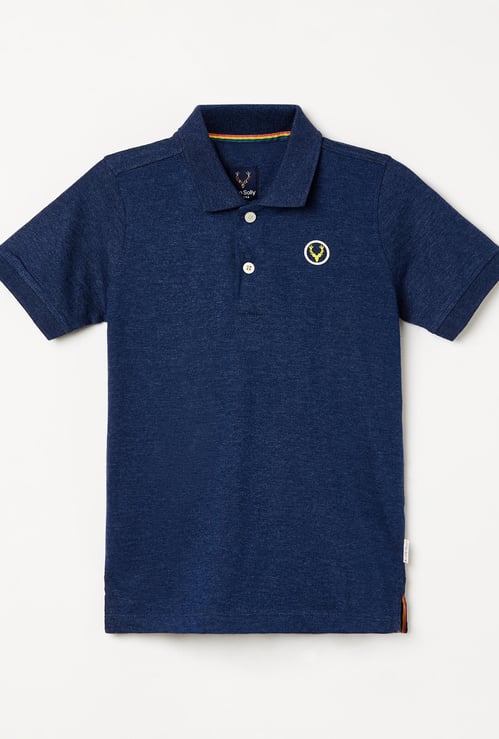 ALLEN SOLLY Boys Solid Polo T-shirt