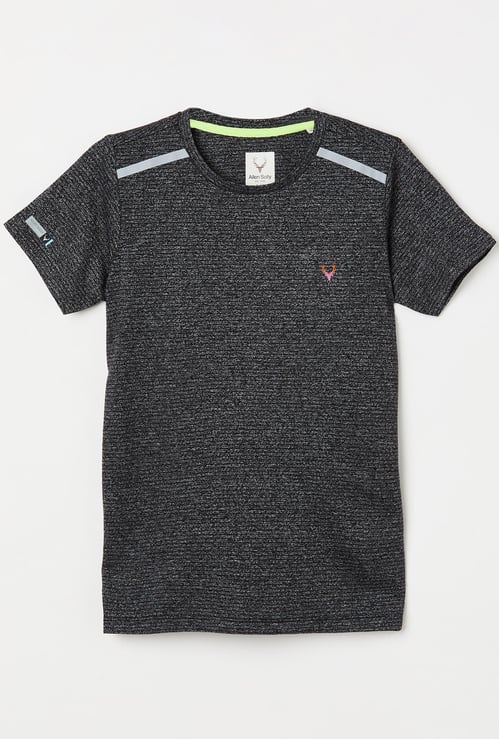 ALLEN SOLLY Boys Textured Short Sleeves T-shirt