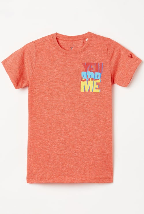 ALLEN SOLLY Boys Printed Crew Neck T-shirt