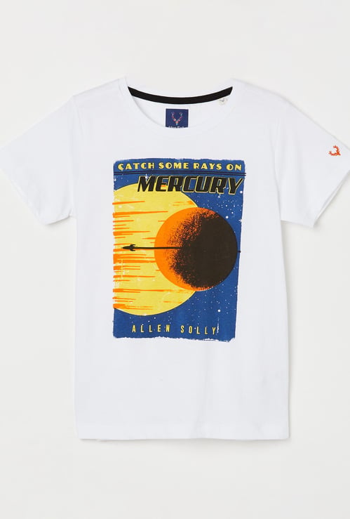 ALLEN SOLLY Boys Graphic Print Short Sleeves T-shirt